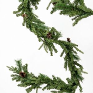 9FT Mixed Pine Garland, Non Lit, PVC Mixed - 2026
