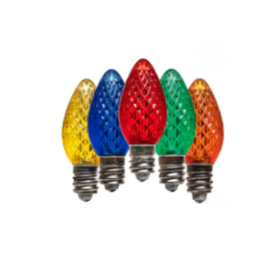 C7 LED, Multicolour, Faceted (25)