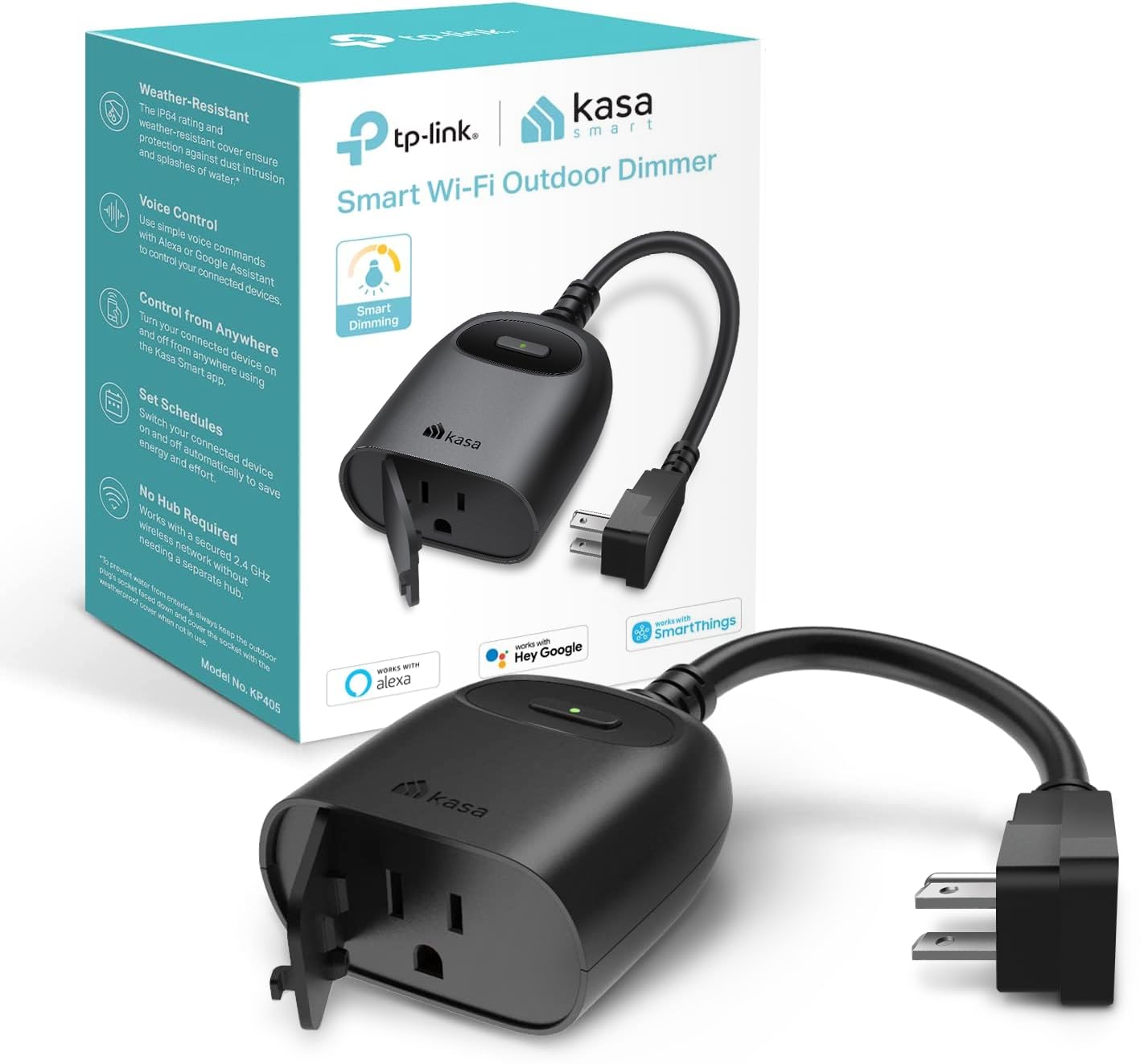 Kasa Smart Outdoor Timer with Dimmer Function KP405